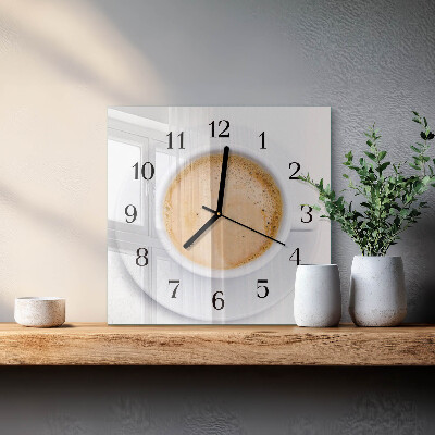 Wanduhr mit motiv quadratisch Eine Tasse Kaffee
