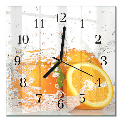 Quadratische wanduhr modern Orangen