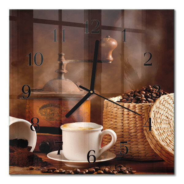 Wanduhr mit motiv quadratisch Eine Tasse Kaffee