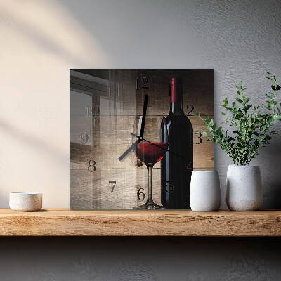 Wanduhr mit motiv quadratisch Wein