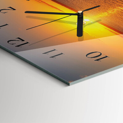 Moderne wanduhr quadratisch Sonnenuntergang