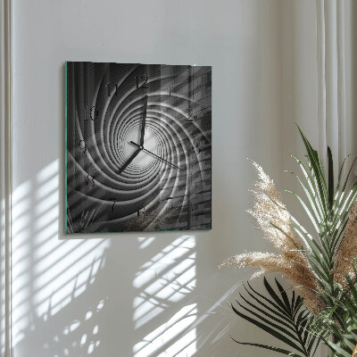 Glasuhr quadratisch Wirbel