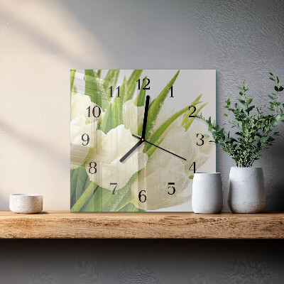 Moderne wanduhr quadratisch Tulpen