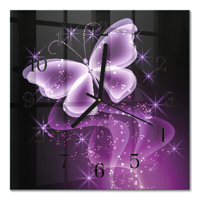 Quadratische wanduhr modern Schmetterling