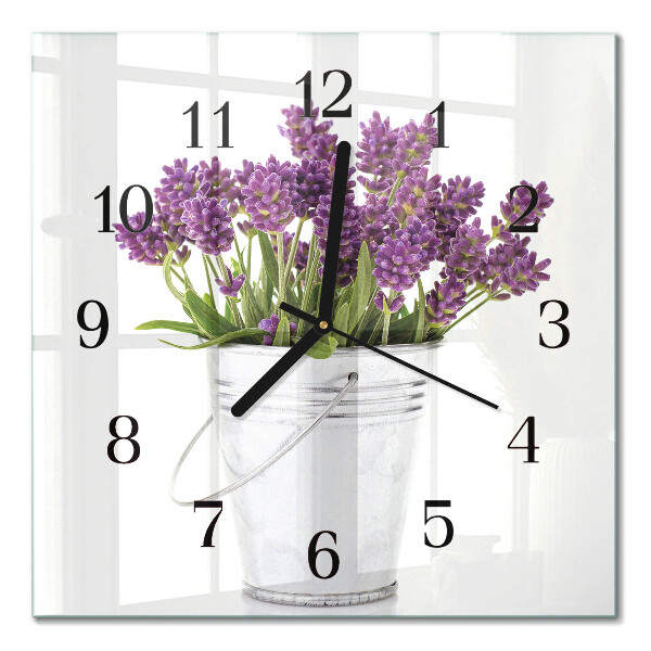 Wanduhr mit motiv quadratisch Lavendel