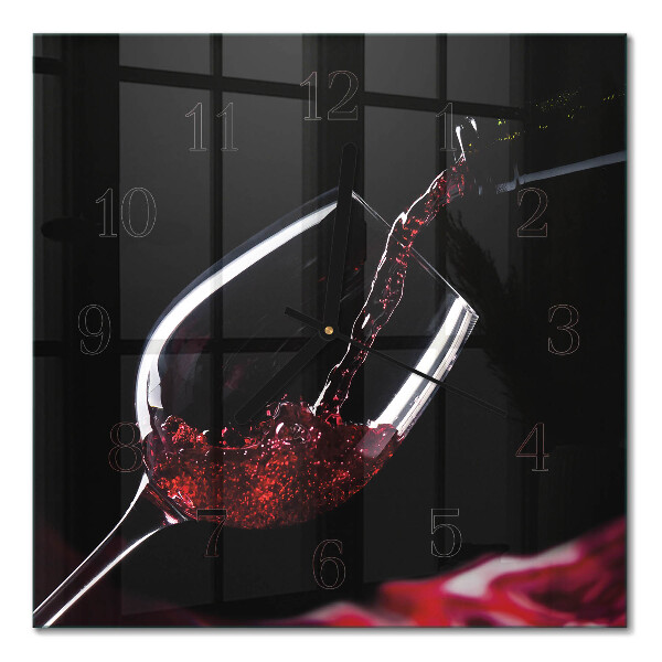 Glasuhr quadratisch Wein