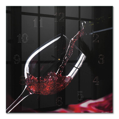 Glasuhr quadratisch Wein