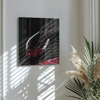Glasuhr quadratisch Wein