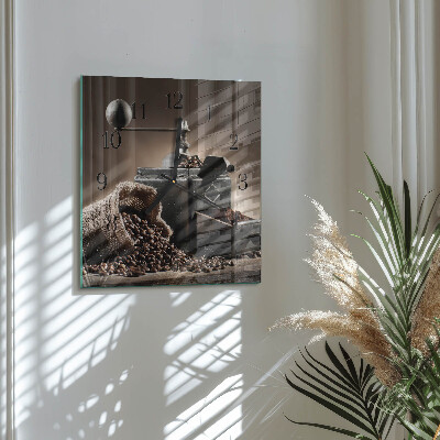 Quadratische wanduhr Kaffeemühle