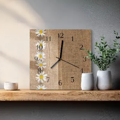 Moderne wanduhr quadratisch Gänseblümchen