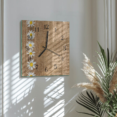 Moderne wanduhr quadratisch Gänseblümchen