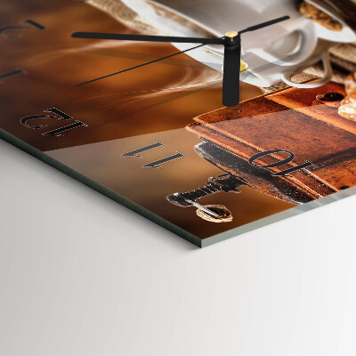 Quadratische wanduhr Kaffeemühle