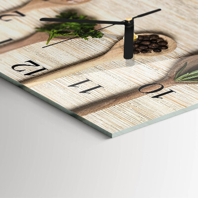 Quadratische wanduhr modern Holzlöffel