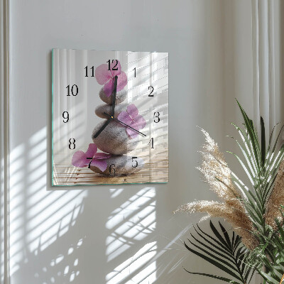 Moderne wanduhr quadratisch Spa-Steine