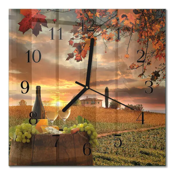 Quadratische wanduhr modern Naturwein