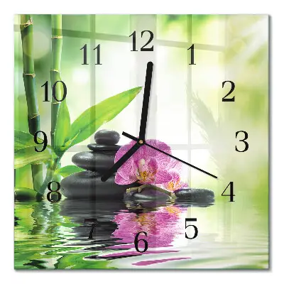 Quadratische wanduhr modern Orchideen-Spa