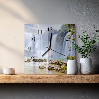 Quadratische wanduhr Wasserfall