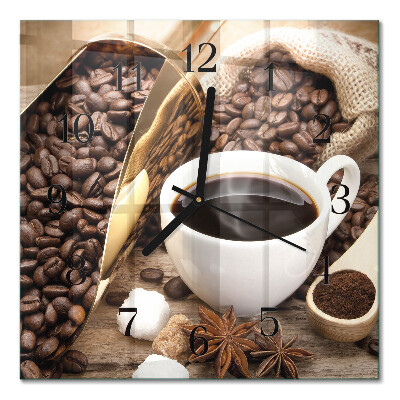 Moderne wanduhr quadratisch Kaffee