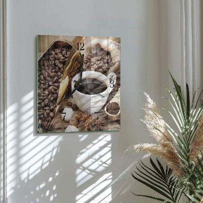 Moderne wanduhr quadratisch Kaffee