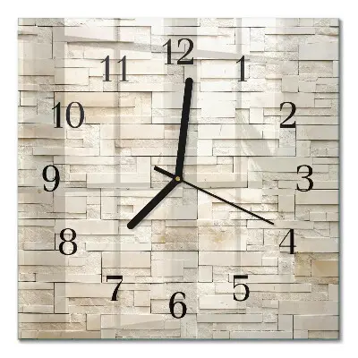 Quadratische wanduhr modern Steinmauer