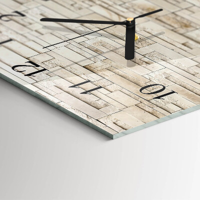Quadratische wanduhr modern Steinmauer