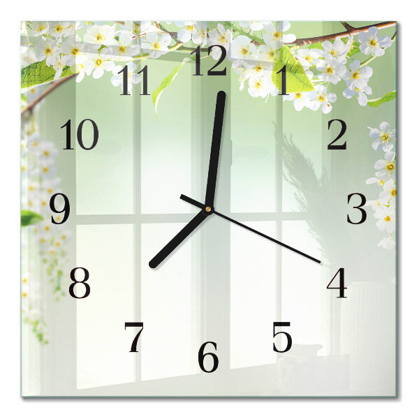 Quadratische wanduhr Frühling
