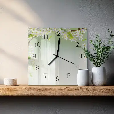 Quadratische wanduhr Frühling