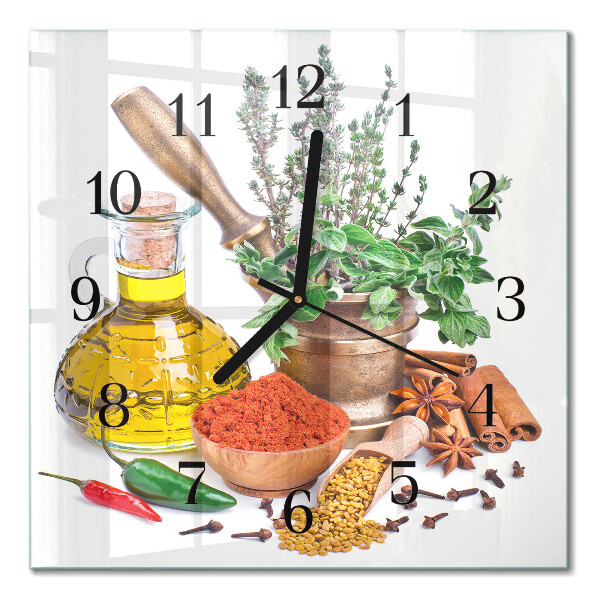 Quadratische wanduhr Gewürze