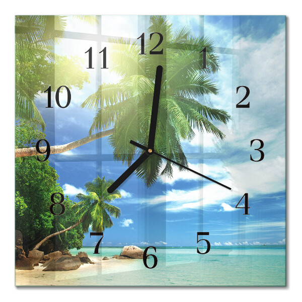 Moderne wanduhr quadratisch Palm Island