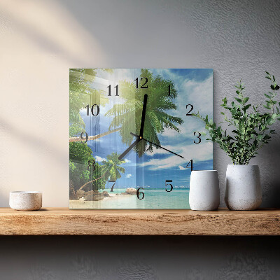 Moderne wanduhr quadratisch Palm Island