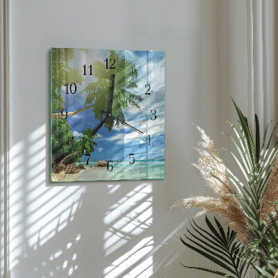 Moderne wanduhr quadratisch Palm Island