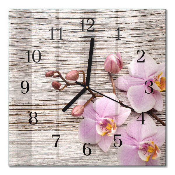 Wanduhr mit motiv quadratisch Orchidee