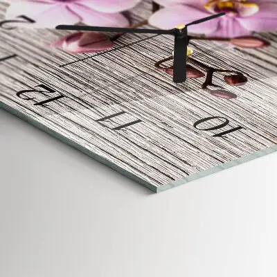Wanduhr mit motiv quadratisch Orchidee
