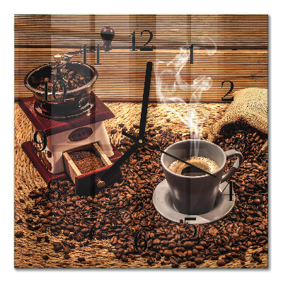 Wanduhr mit motiv quadratisch Kaffeebohnen