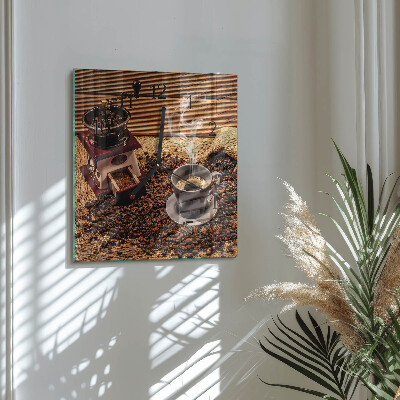 Wanduhr mit motiv quadratisch Kaffeebohnen