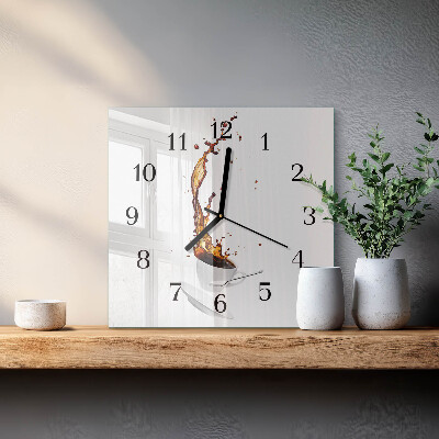 Quadratische wanduhr Kaffee