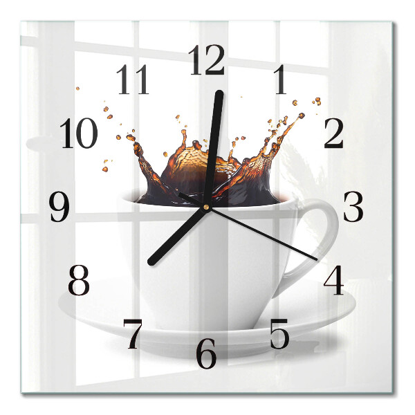 Wanduhr mit motiv quadratisch Kaffee