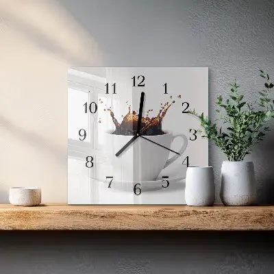 Wanduhr mit motiv quadratisch Kaffee