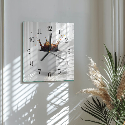 Wanduhr mit motiv quadratisch Kaffee