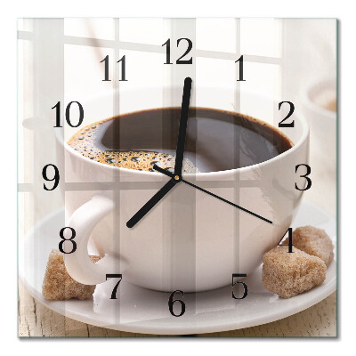 Wanduhr mit motiv quadratisch Kaffee