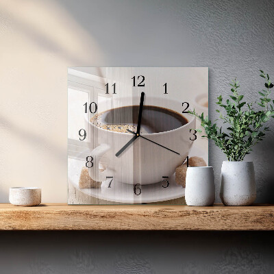 Wanduhr mit motiv quadratisch Kaffee