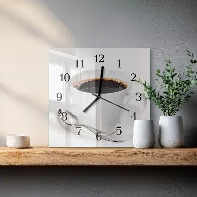 Moderne wanduhr quadratisch Kaffee