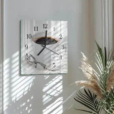 Moderne wanduhr quadratisch Kaffee