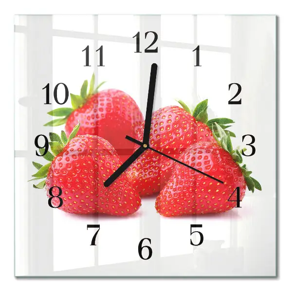 Moderne wanduhr quadratisch Erdbeeren