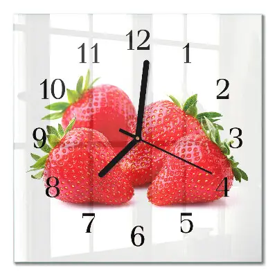Moderne wanduhr quadratisch Erdbeeren