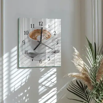 Moderne wanduhr quadratisch Kaffee