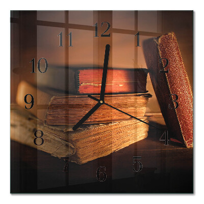Wanduhr mit motiv quadratisch Buch