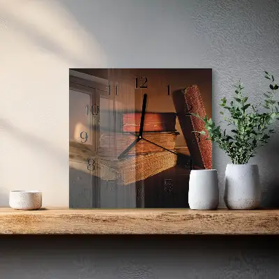 Wanduhr mit motiv quadratisch Buch