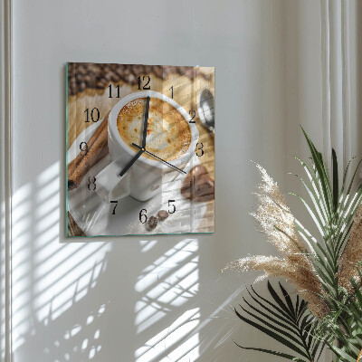 Quadratische wanduhr Kaffee