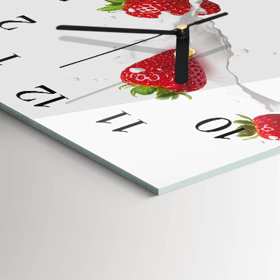 Wanduhr mit motiv quadratisch Erdbeere